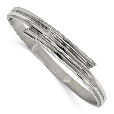 Hinged Bangle Stainless Steel Polished SRB2071 by Chisel, MPN: SRB2071, 191101647659