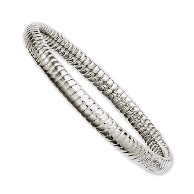 Textured Hollow Slip-on Bangle - Stainless Steel SRB1084 by Chisel, MPN: SRB1084, 886774993201