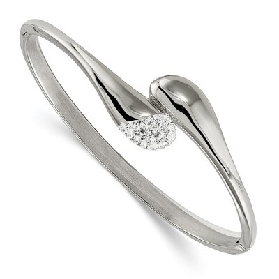 Preciosa Crystal Hinged Bangle Stainless Steel Polished SRB1860 by Chisel, MPN: SRB1860, 1911010162…