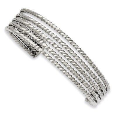 Textured Cuff Bangle - Stainless Steel SRB975 by Chisel, MPN: SRB975, 886774993140