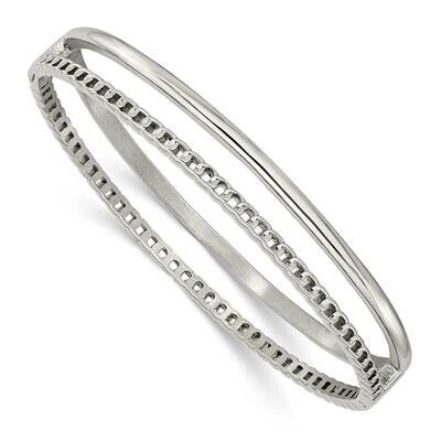 9.25mm Hinged Bangle Stainless Steel Polished SRB2907, MPN: SRB2907, 191101865787