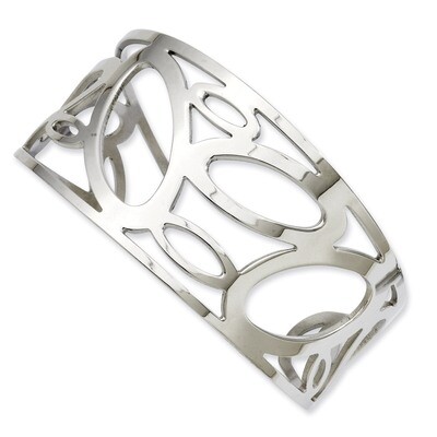 Ovals Cuff Bangle - Stainless Steel SRB676 by Chisel, MPN: SRB676, 886774993133