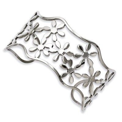 Flowers Cuff Bangle - Stainless Steel SRB675 by Chisel, MPN: SRB675, 886774989181