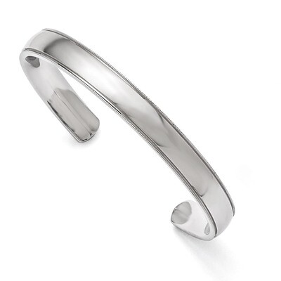 Polished and Grooved Bangle - Stainless Steel SRB1517 by Chisel, MPN: SRB1517, 886774968391