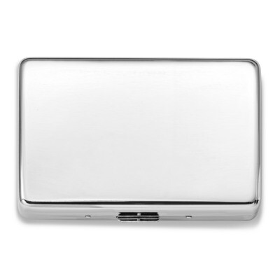 Plain (Holds 16) Multi-use Cigarette Case Silver-tone Engravable GM20778, MPN: GM20778, 788089119379