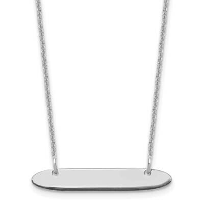 Polished Oblong Blank Bar Necklace 10k White Gold Small 10XNA1199W, MPN: 10XNA1199W,