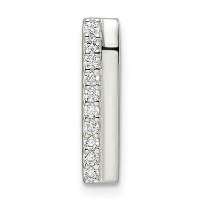 CZ Diamond Chain Slide Sterling Silver Polished QP5456, MPN: QP5456,