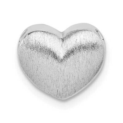 Scratch Finish Heart Chain Slide Sterling Silver Rhodium-plated QP5389, MPN: QP5389, 886774099606