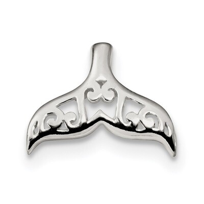 Filigree Whale Tail Chain Slide Sterling Silver Polished QC9274, MPN: QC9274, 886774080208