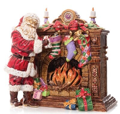Jay Strongwater Fireside Santa Musical Figurine SDH1956-250, MPN: SDH1956-250, 848510041515