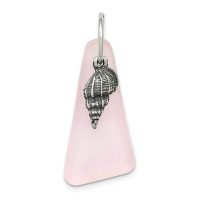 Pink Sea Glass Seashell Pendant Sterling Silver QP5090, MPN: QP5090, 883957934808