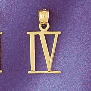 Dazzlers Jewelry Roman Number 4 Pendant Necklace Charm Bracelet in Yellow, White or Rose Gold 95464…