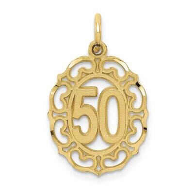 #50 In Oval Pendant 10k Gold 10ZC984, MPN: 10ZC984, 191101085475