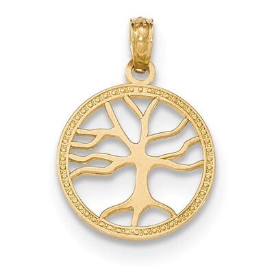 Small Tree of Life in Round Pendant 14k Gold Polished K5277, MPN: K5277, 637218169504
