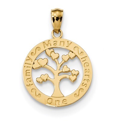 One Family Many Hearts Tree of Life Pendant 14k Gold Polished K5945, MPN: K5945, 886774106687