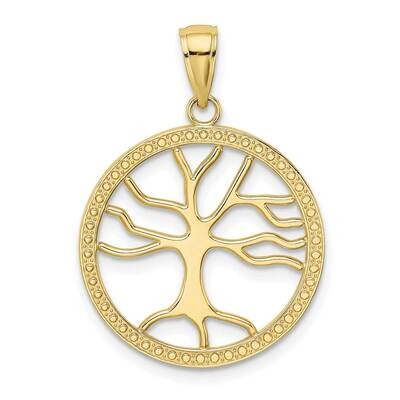 Large Tree of Life In Round Frame Charm 10k Gold 10K7341, MPN: 10K7341, 883957995182