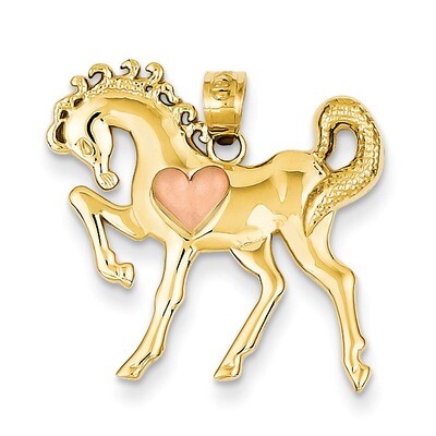 Horse with Heart Charm 14k Yellow &amp; Rose Gold K4862, MPN: K4862, 883957136493