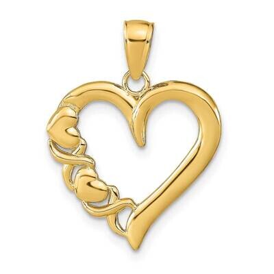 Heart X Heart Pendant 14k Gold Polished K9596, MPN: K9596,