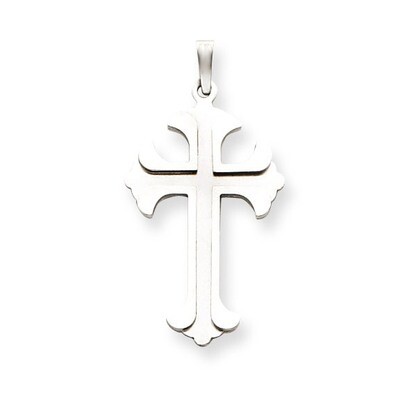 Fleur De Lis Cross Pendant 14k White Gold XK593, MPN: XK593, 886774127132