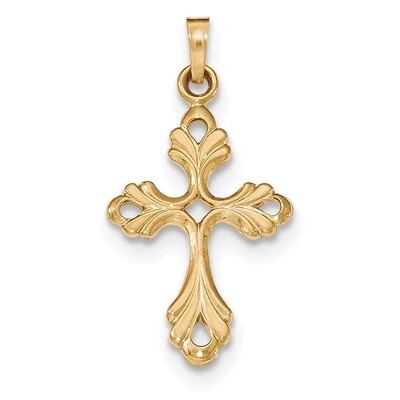 Fleur De Lis Cross Pendant 14k Gold Polished XR1476, MPN: XR1476, 191101456589