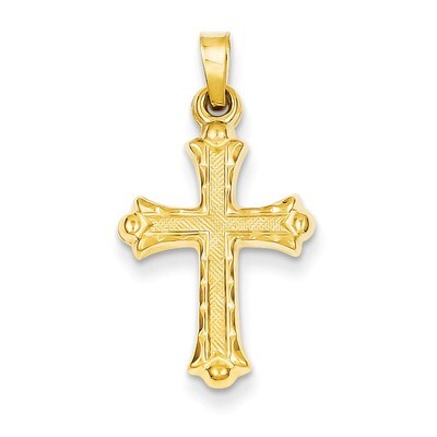 Hollow Fleur De Lis Cross Pendant 14k Gold XR208, MPN: XR208, 886774619910