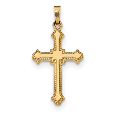Fleur de Lis Cross Pendant 14k Gold Polished XR1596, MPN: XR1596, 883957839752
