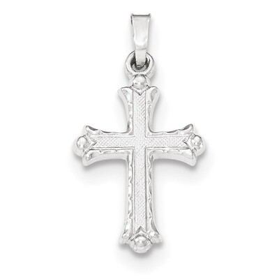 Textured and Polished Fleur de lis Cross Pendant 14k white Gold XR1458, MPN: XR1458, 886774619774