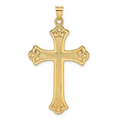 Textured Solid Fleur De Lis Cross Pendant 14k Gold Polished XR1934, MPN: XR1934, 191101085994