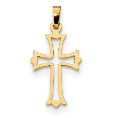 Cut-out Fleur de Lis Cross Pendant 14k Gold Polished XR1603, MPN: XR1603, 883957829807