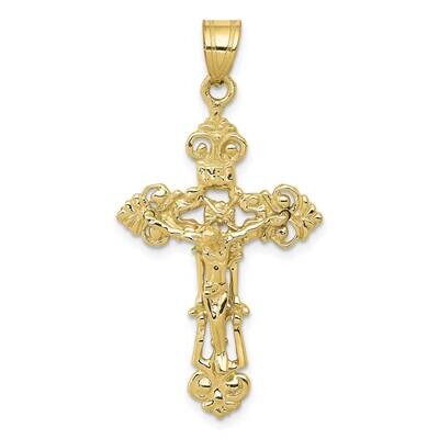 Inri Fleur De Lis Crucifix Pendant 10k Gold 10ZC248, MPN: 10ZC248,