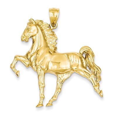 Open-Backed Horse Pendant 14k Gold Solid Polished C2410, MPN: C2410, 637218068715