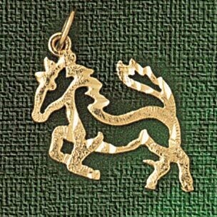 Dazzlers Jewelry Horse Pendant Necklace Charm Bracelet in Yellow, White or Rose Gold 1812, MPN: DZ-…