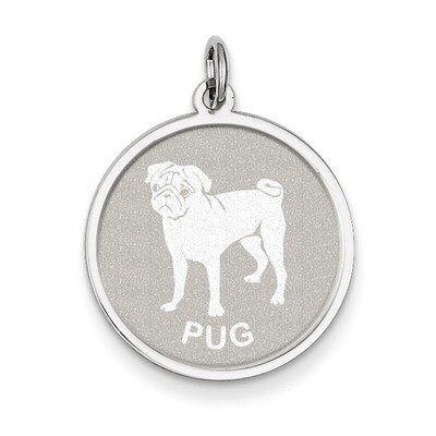 Pug Disc Charm Sterling Silver QC2700, MPN: QC2700, 883957137308