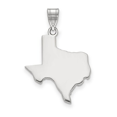 Texas State Pendant Charm 14k White Gold Engravable XNA707W-TX, MPN: XNA707W-TX, 886774753751