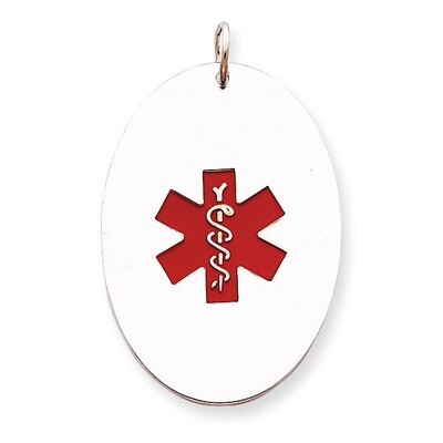 Oval Medical Jewelry Pendant Sterling Silver XSM63, MPN: XSM63, 883957274751