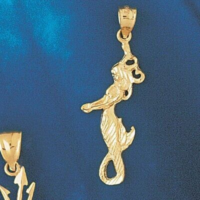 Dazzlers Jewelry Mermaid Pendant Necklace Charm Bracelet in Yellow, White or Rose Gold 1377, MPN: D…