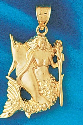 Dazzlers Jewelry Mermaid Pendant Necklace Charm Bracelet in Yellow, White or Rose Gold 796, MPN: DZ…