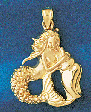 Dazzlers Jewelry Mermaid Pendant Necklace Charm Bracelet in Yellow, White or Rose Gold 794, MPN: DZ…