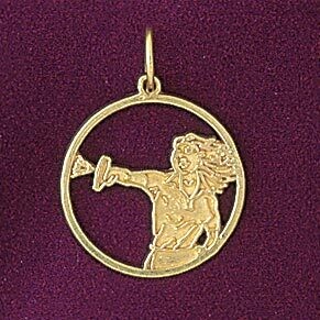 Dazzlers Jewelry Sword Sport Pendant Necklace Charm Bracelet in Yellow, White or Rose Gold 6313, MP…