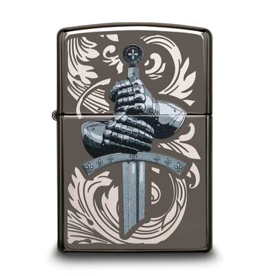 Zippo Black Ice Knights Gloves &amp; Sword Lighter GM25901, MPN: GM25901, 191693141788