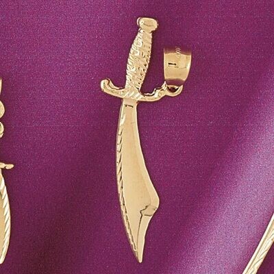Dazzlers Jewelry Sword Pendant Necklace Charm Bracelet in Yellow, White or Rose Gold 4840, MPN: DZ-…