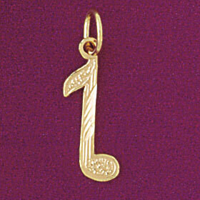 Dazzlers Jewelry Musical Note Pendant Necklace Charm Bracelet in Yellow, White or Rose Gold 6274, M…