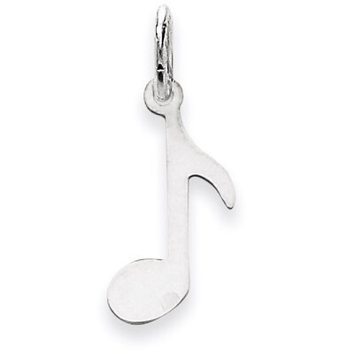 Polished Musical Note Charm 14k White Gold XAC928, MPN: XAC928, 883957344485