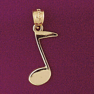 Dazzlers Jewelry Musical Note Pendant Necklace Charm Bracelet in Yellow, White or Rose Gold 6272, M…