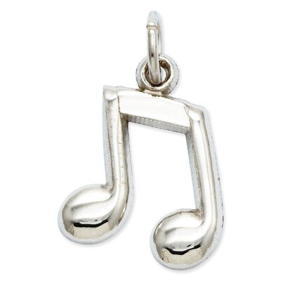 Polished Musical Note Charm 14k White Gold D1255, MPN: D1255, 883957862583