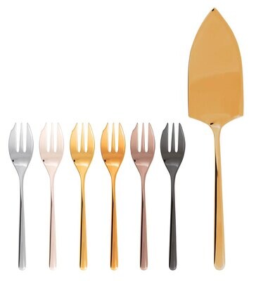 Sambonet Mix &amp; Play Cake Set 6 Forks And Server 52713XA8, MPN: 52713XA8, 790955138575