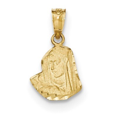 Diamond -cut Mary Pendant 14k Gold Satin K5652, MPN: K5652, 191101455827