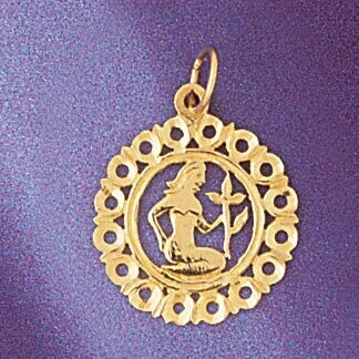 Dazzlers Jewelry Virgo Virgin Zodiac Pendant Necklace Charm Bracelet in Yellow, White or Rose Gold …