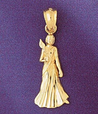 Dazzlers Jewelry Virgo Virgin Zodiac Pendant Necklace Charm Bracelet in Yellow, White or Rose Gold …