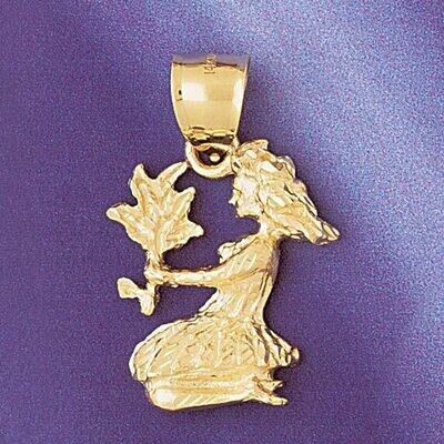 Dazzlers Jewelry Virgo Virgin Zodiac Pendant Necklace Charm Bracelet in Yellow, White or Rose Gold …